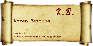 Koren Bettina névjegykártya